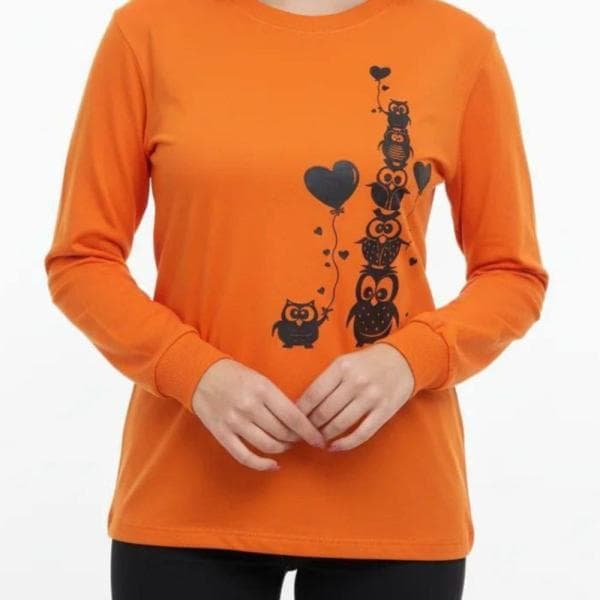 بلوز آستین بلند چاپ جغد - تصویر 2