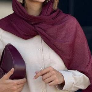 شال نخی دور دانتل گندمی