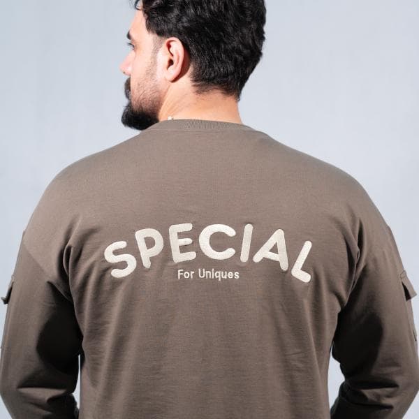 ست آستین بلند و شلوار اورسایز سبز فرمی برند SPECIAL پارچه دورس دو نخ لاکرا در سایزبندی - تصویر 2