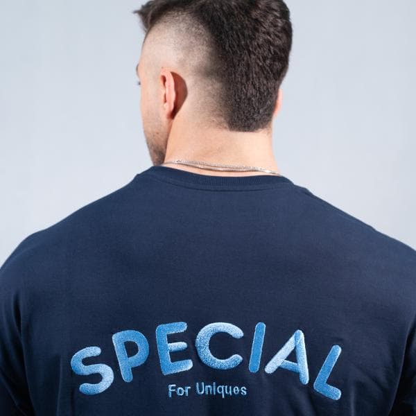 ست آستین بلند و شلوار اورسایز سرمه ای برند SPECIAL پارچه دورس دو نخ لاکرا در سایزبندی - تصویر 2