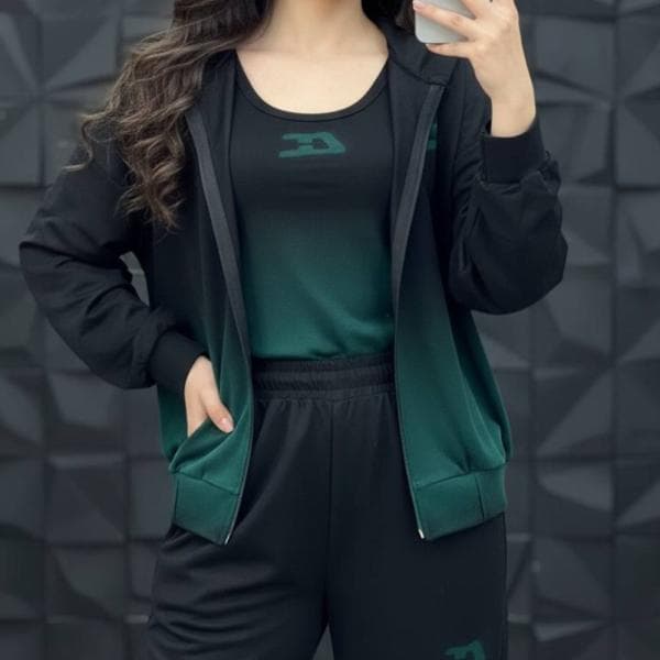 ست سه تیکه تاپ و سویشرت و شلوار - تصویر 2