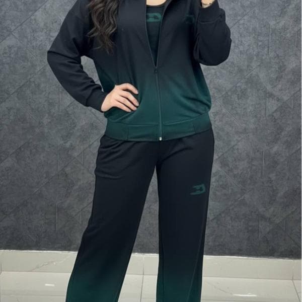 ست سه تیکه تاپ و سویشرت و شلوار - تصویر 1