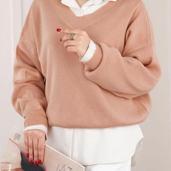 بافه ساده یقه هفت - تصویر 5