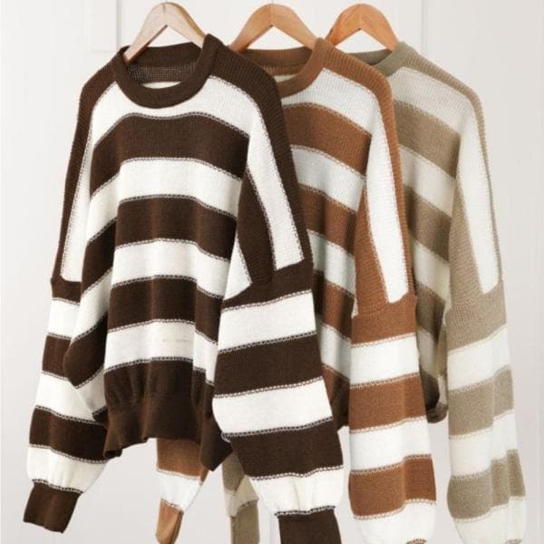 بلوز راه راه بیوتی کد 3054 - تصویر 2