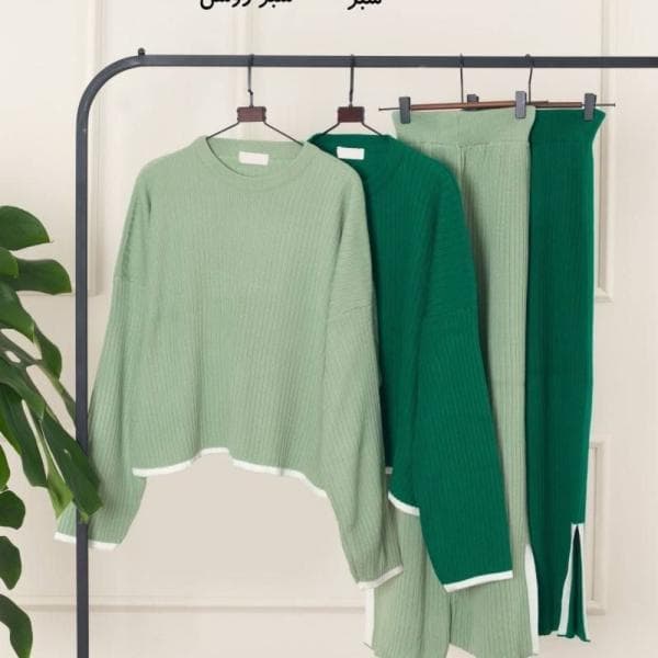 ست بافت ستونی چاکدار کد1003 - تصویر 5