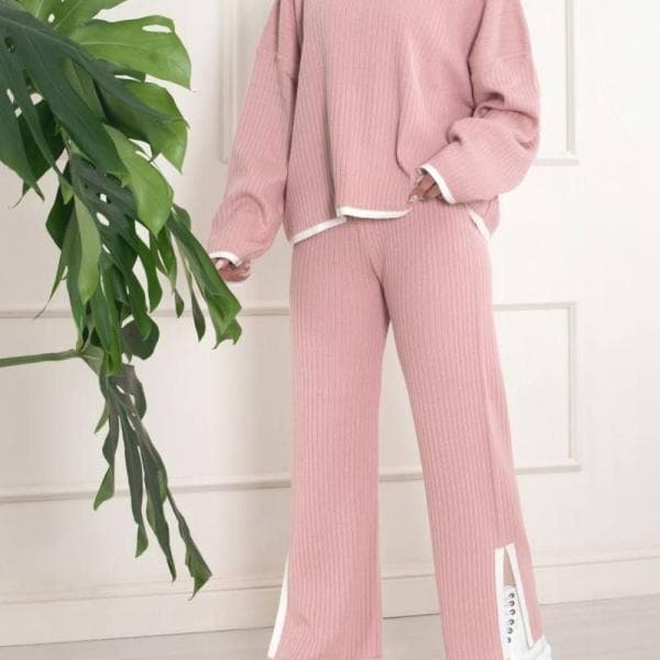 ست بافت ستونی چاکدار کد1003 - تصویر 1