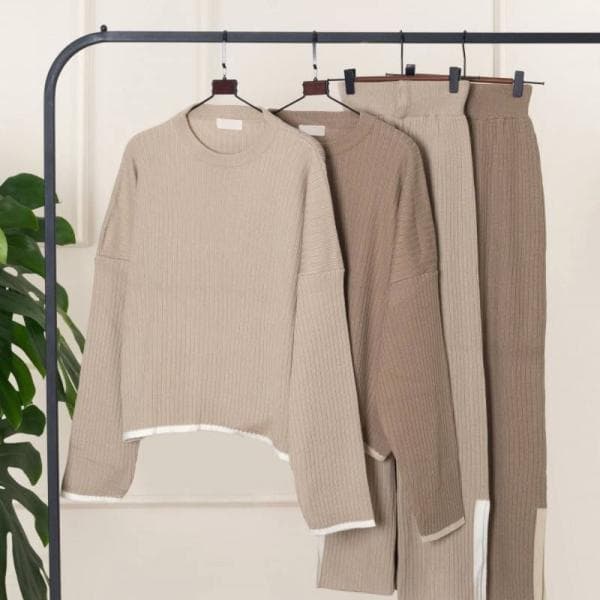 ست بافت ستونی چاکدار کد1003 - تصویر 4