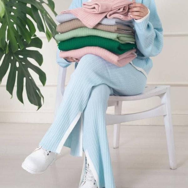 ست بافت ستونی چاکدار کد1003 - تصویر 8