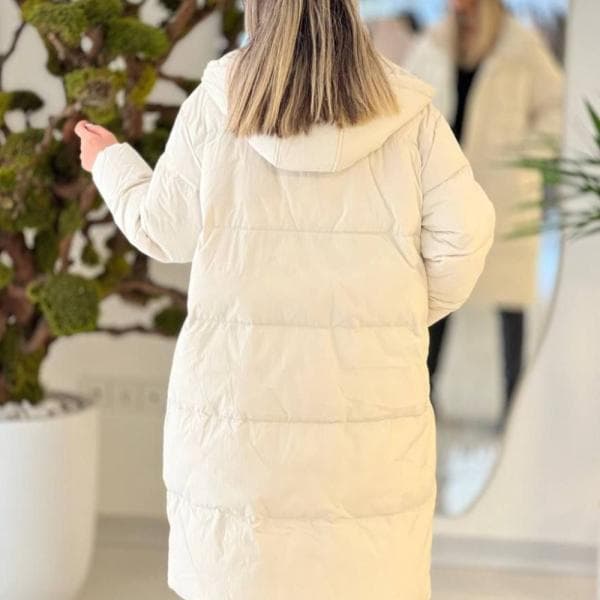 کاپشن بلند جیب لوزی - تصویر 2