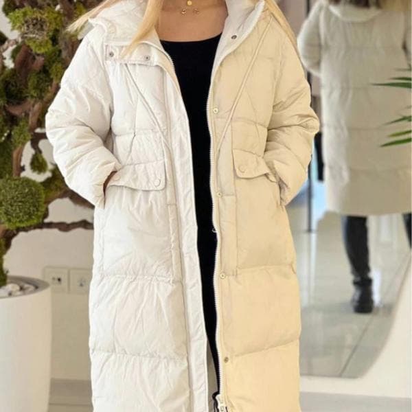 کاپشن بلند جیب لوزی - تصویر 3