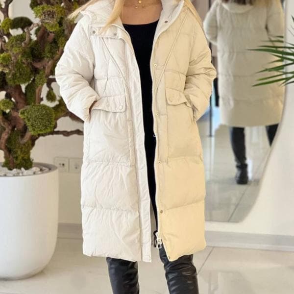 کاپشن بلند جیب لوزی - تصویر 5