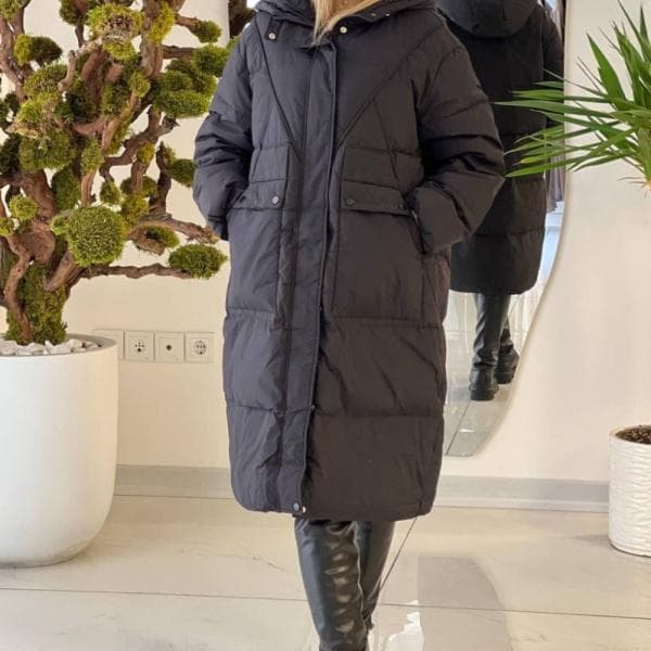 کاپشن بلند جیب لوزی - تصویر 4