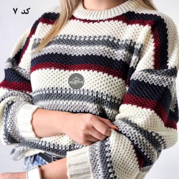 بلوز بافت راه راه درشت کد3025 - تصویر 10