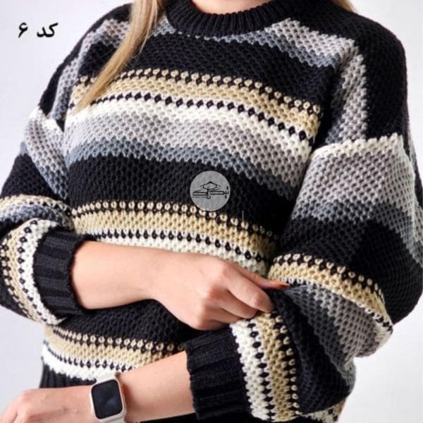 بلوز بافت راه راه درشت کد3025 - تصویر 9