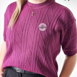 تیشرت بافت آستین کوتاه مورب کد3060