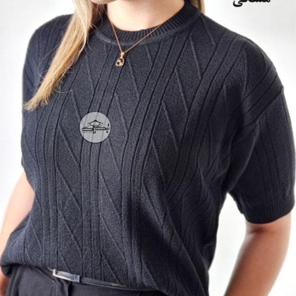 تیشرت بافت آستین کوتاه مورب کد3060 - تصویر 2