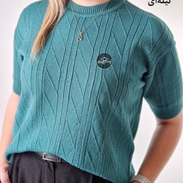 تیشرت بافت آستین کوتاه مورب کد3060 - تصویر 5