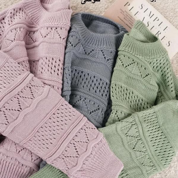 بلوز بافت ژور هفتی هشتی یقه گرد کد1012 - تصویر 9