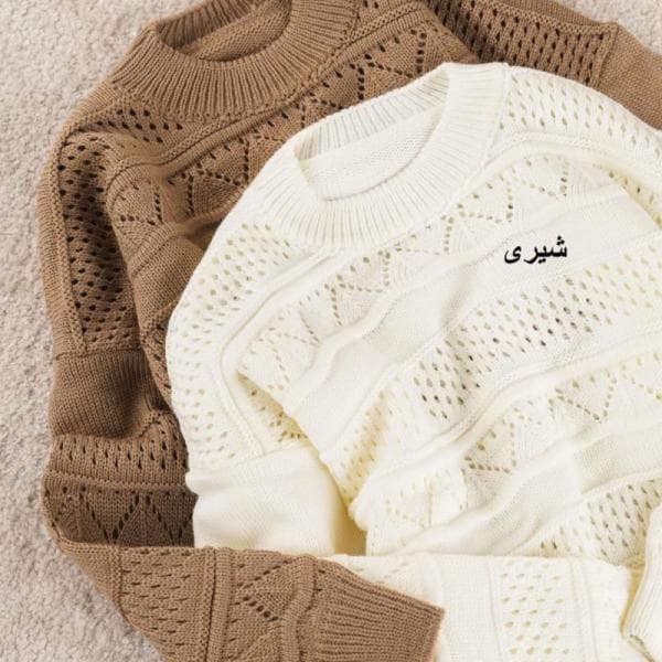 بلوز بافت ژور هفتی هشتی یقه گرد کد1012 - تصویر 3