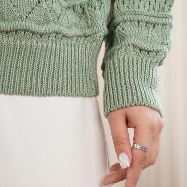 بلوز بافت ژور هفتی هشتی یقه گرد کد1012 - تصویر 10