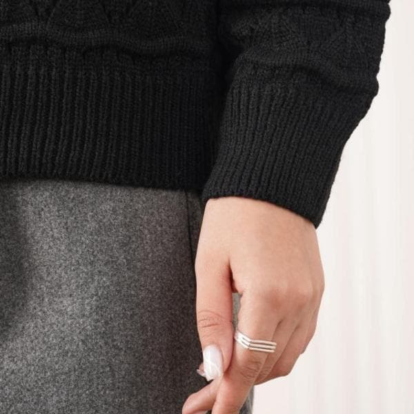 بلوز بافت ژور هفتی هشتی یقه گرد کد1012 - تصویر 6