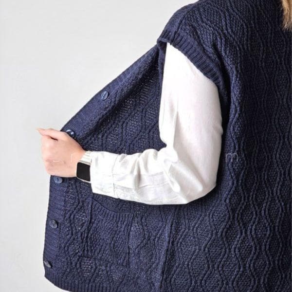 ژیله بافت آبشاری دو جیب کد3031 - تصویر 7