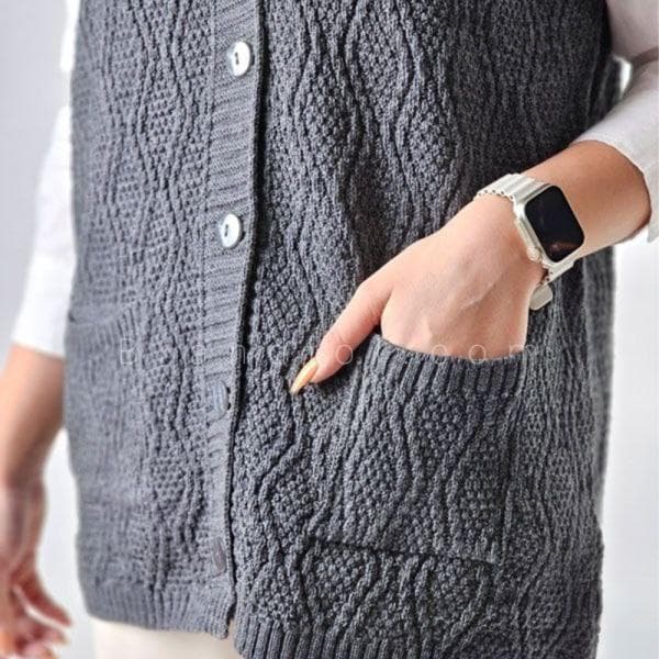 ژیله بافت آبشاری دو جیب کد3031 - تصویر 2