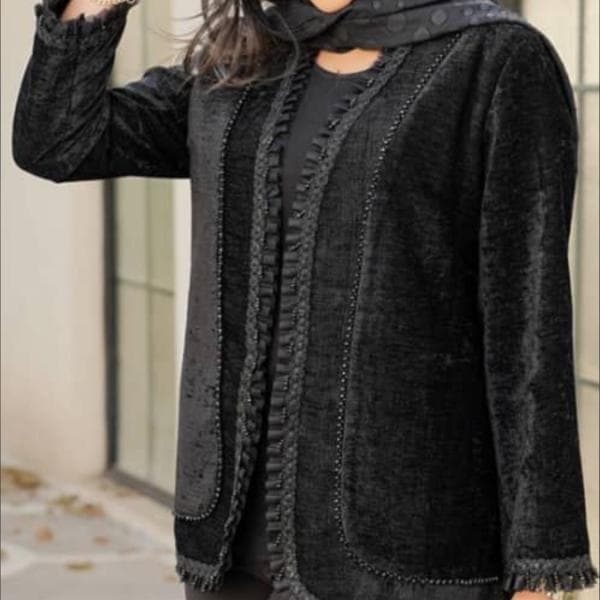 پارچه مخمل جودون مشکی - تصویر 5