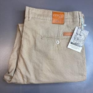 شلوار کارون لینن کرم نسکافه‌ای اردجین