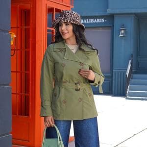 بارانی یقه استری دو طرف دکمه