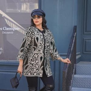 کت مخمل برجسته سوزن دوزی