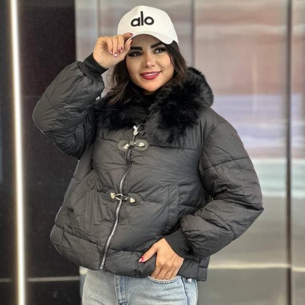 کاپشن خزدار شمعی کد 1716 - تصویر 2