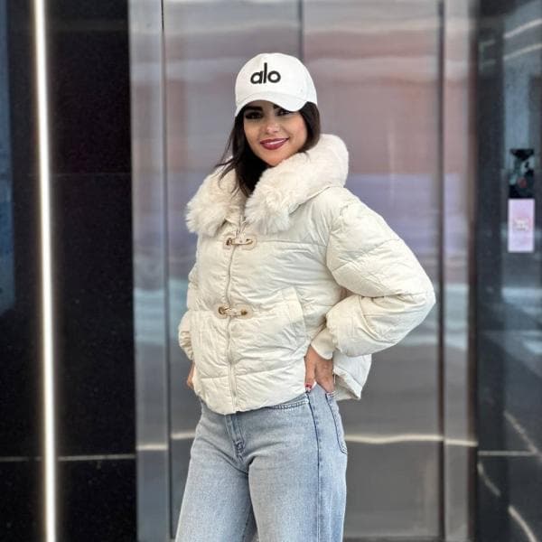 کاپشن خزدار شمعی کد 1716 - تصویر 1