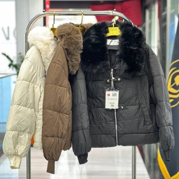 کاپشن خزدار شمعی کد 1716 - تصویر 3