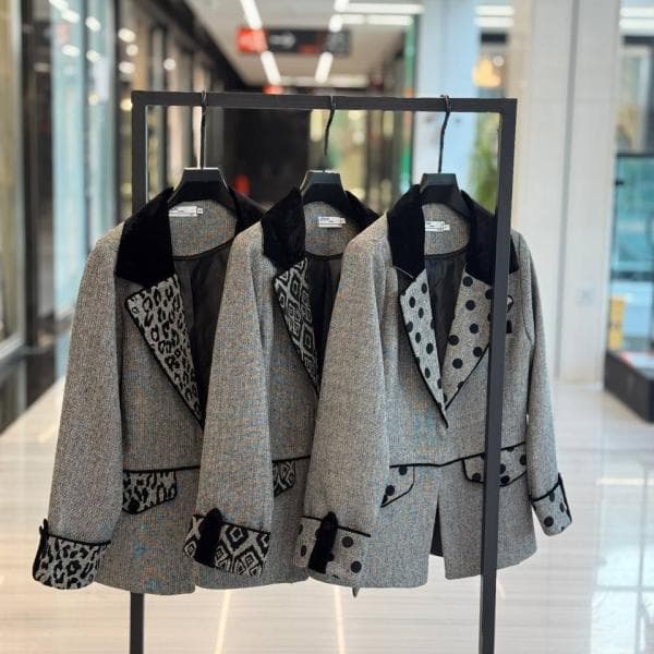 کت یقه مخمل کد 2772 - تصویر 2