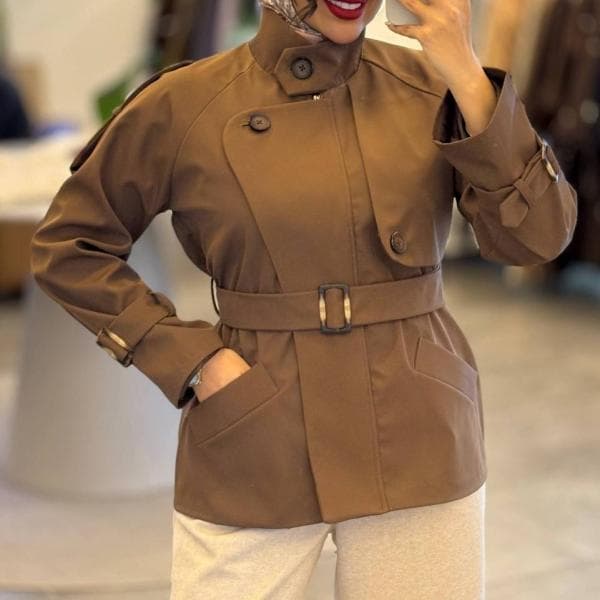 بارانی یقه ایستاده کد 205 - تصویر 4