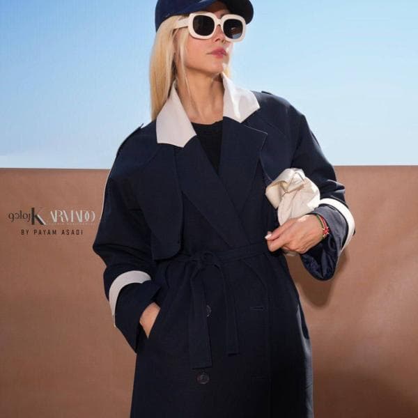 ترنچ کت کتان کد 4068 - تصویر 1