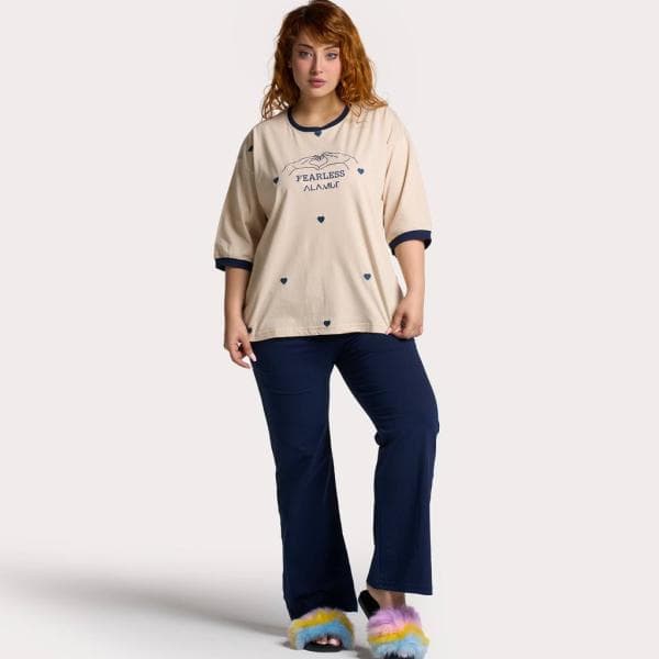 ست لباس راحتی بگ طرح قلب - تصویر 1