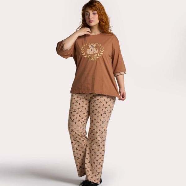 ست لباس راحتی بگ گندمی - تصویر 2