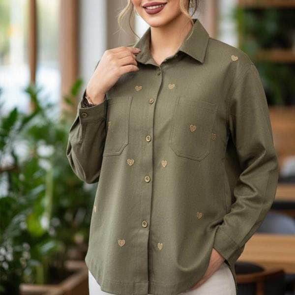 شومیز کتان قلبی - تصویر 2