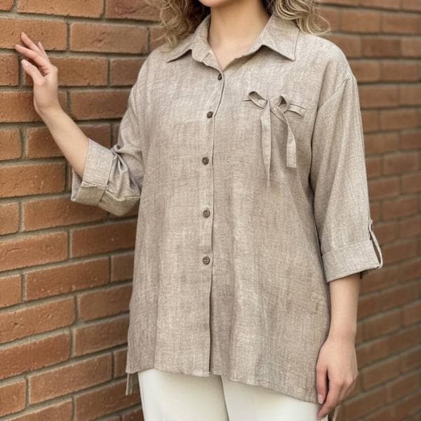 شومیز جیب پاپیون - تصویر 5