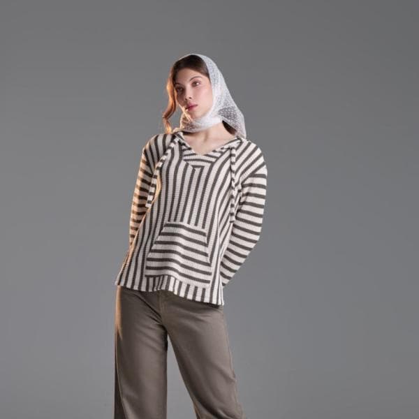 بلوز زنانه راه راه کد 1566 - تصویر 2