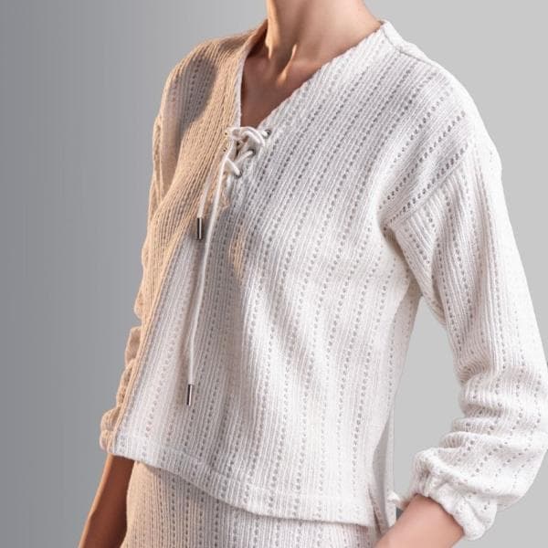 بلوز بافت یقه گرد کد 1556 - تصویر 2