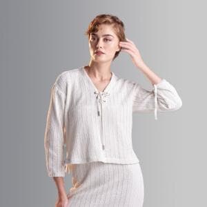 بلوز بافت یقه گرد کد 1556