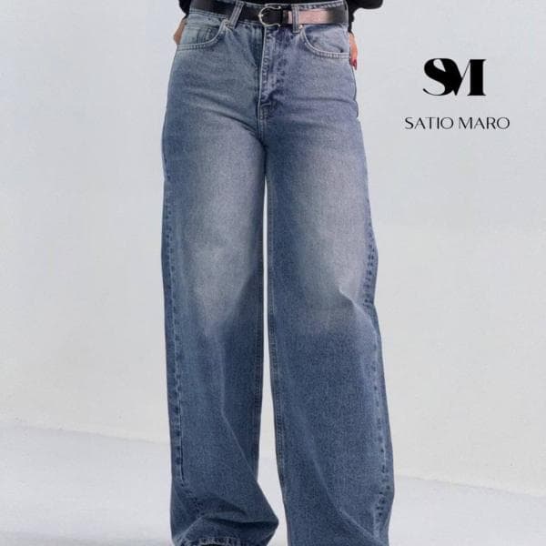 شلوار واید لگ زنانه جین کد0105 - تصویر 1