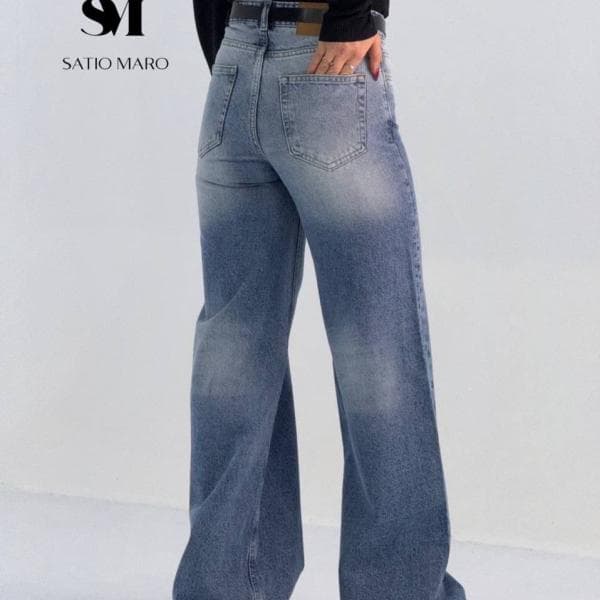 شلوار واید لگ زنانه جین کد0105 - تصویر 2