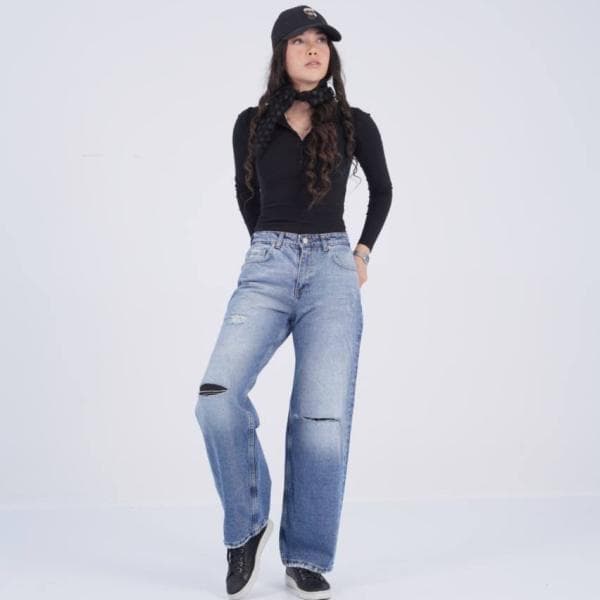 شلوار جین زنانه زاپ دار کد306008010003 - تصویر 1