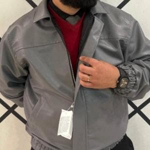 بامبر جکت مردانه چرم باکسی کد1908