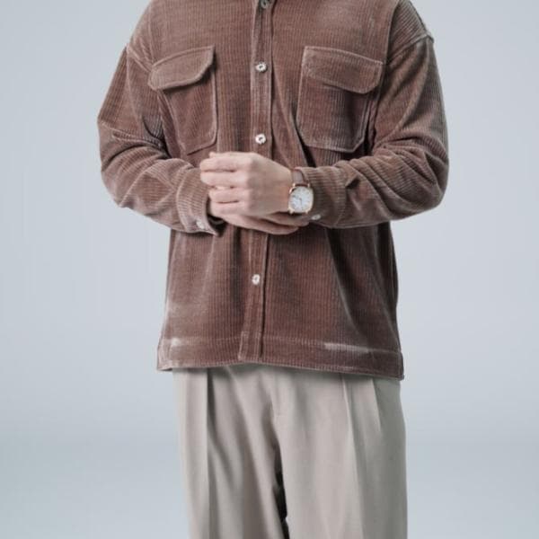 پیراهن مردانه کبریتی مخملی کد1893 - تصویر 4