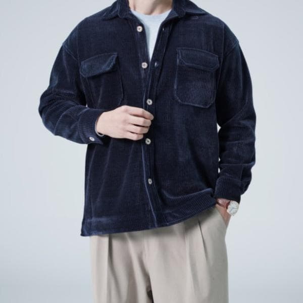 پیراهن مردانه کبریتی مخملی کد1893 - تصویر 1